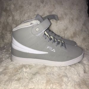 Fila High Top Lace Up Sneakers Gray White